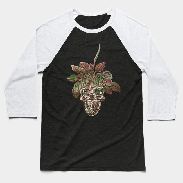 Skull Planter Peperomia Baseball T-Shirt by RaLiz